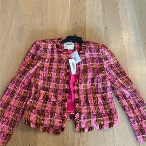L'AGENCE Vibrant Pink Tweed Blazer